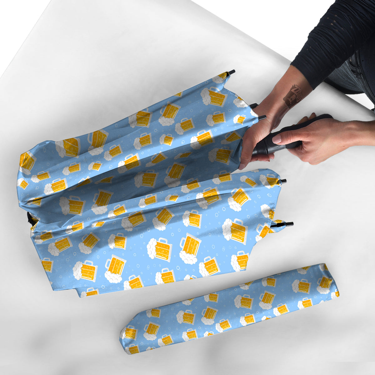 Emoji Beer Print Pattern Umbrella-grizzshop