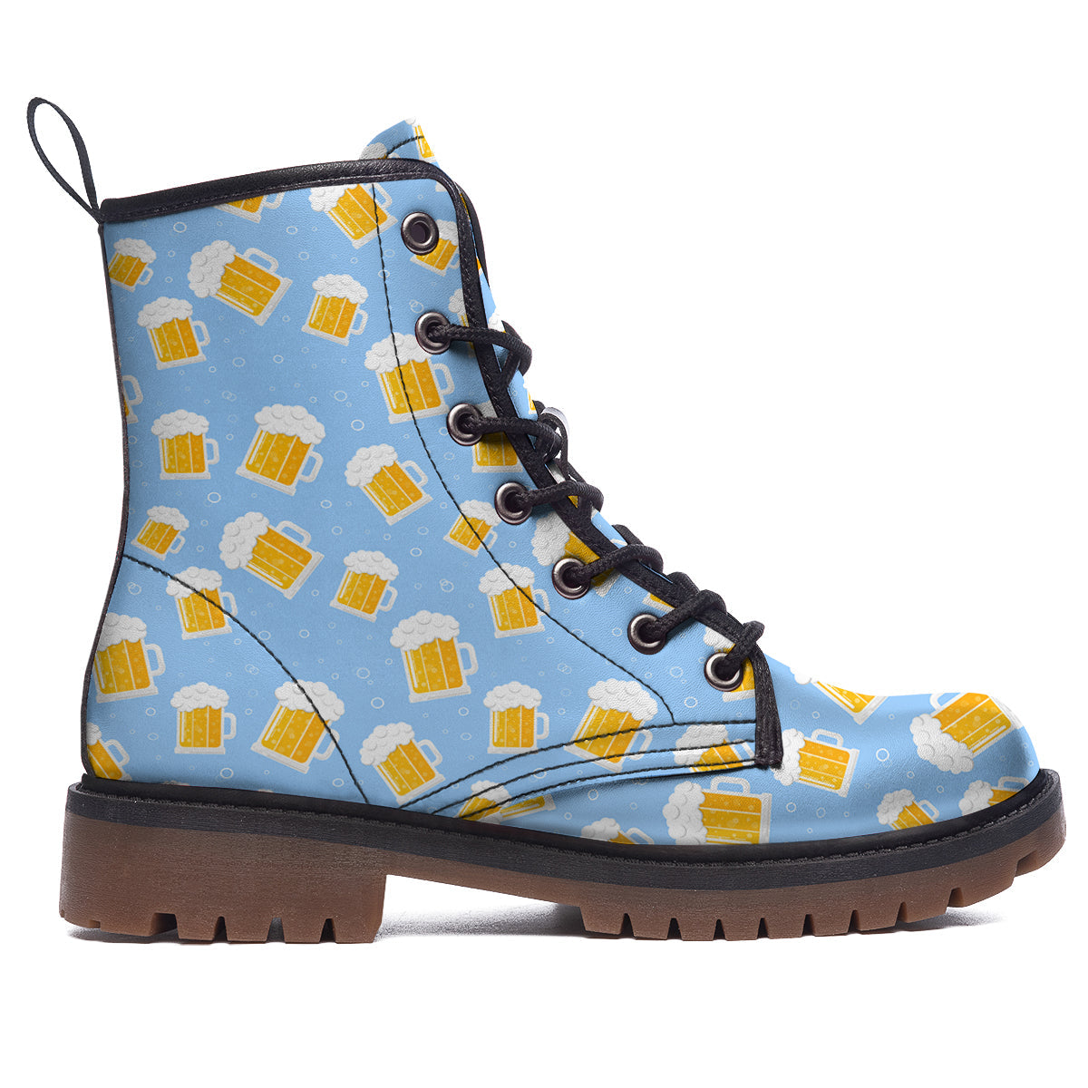 Emoji Beer Print Pattern Work Boots-grizzshop