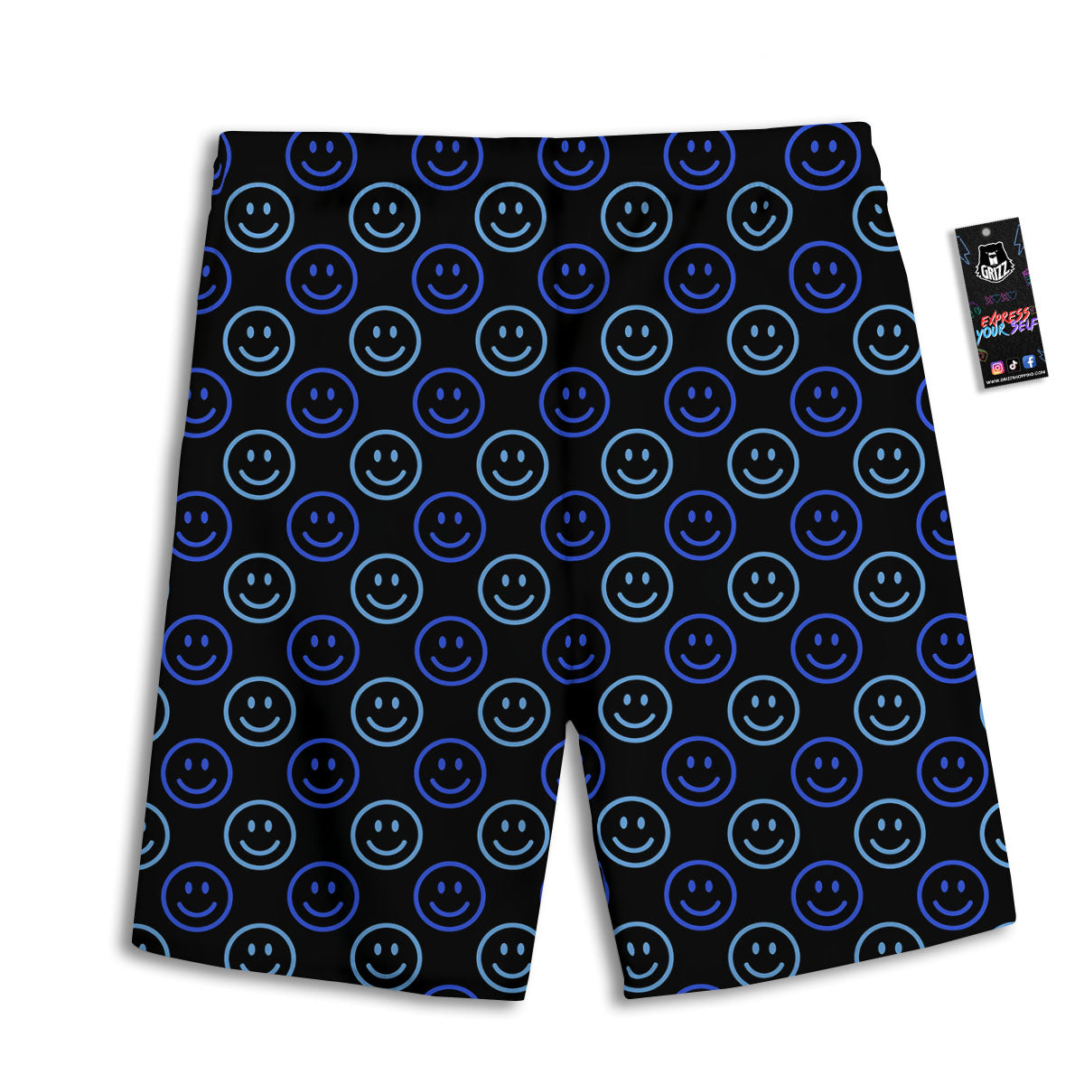 Emoji Blue Print Pattern Men's Athletic Shorts