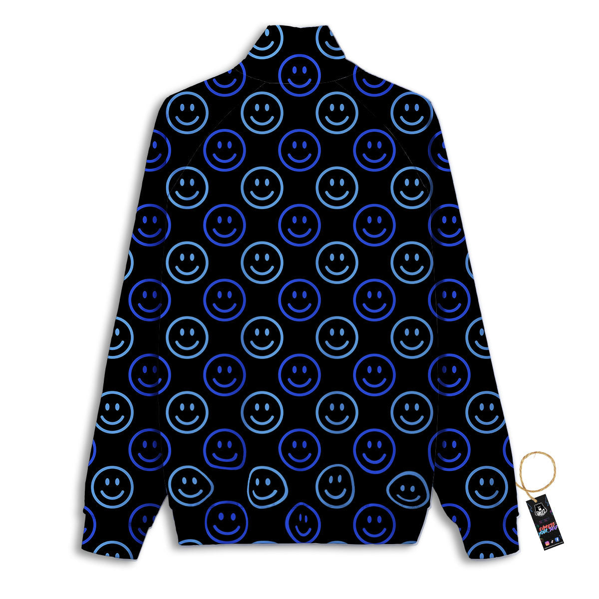 Emoji Blue Print Pattern Track Jacket-grizzshop