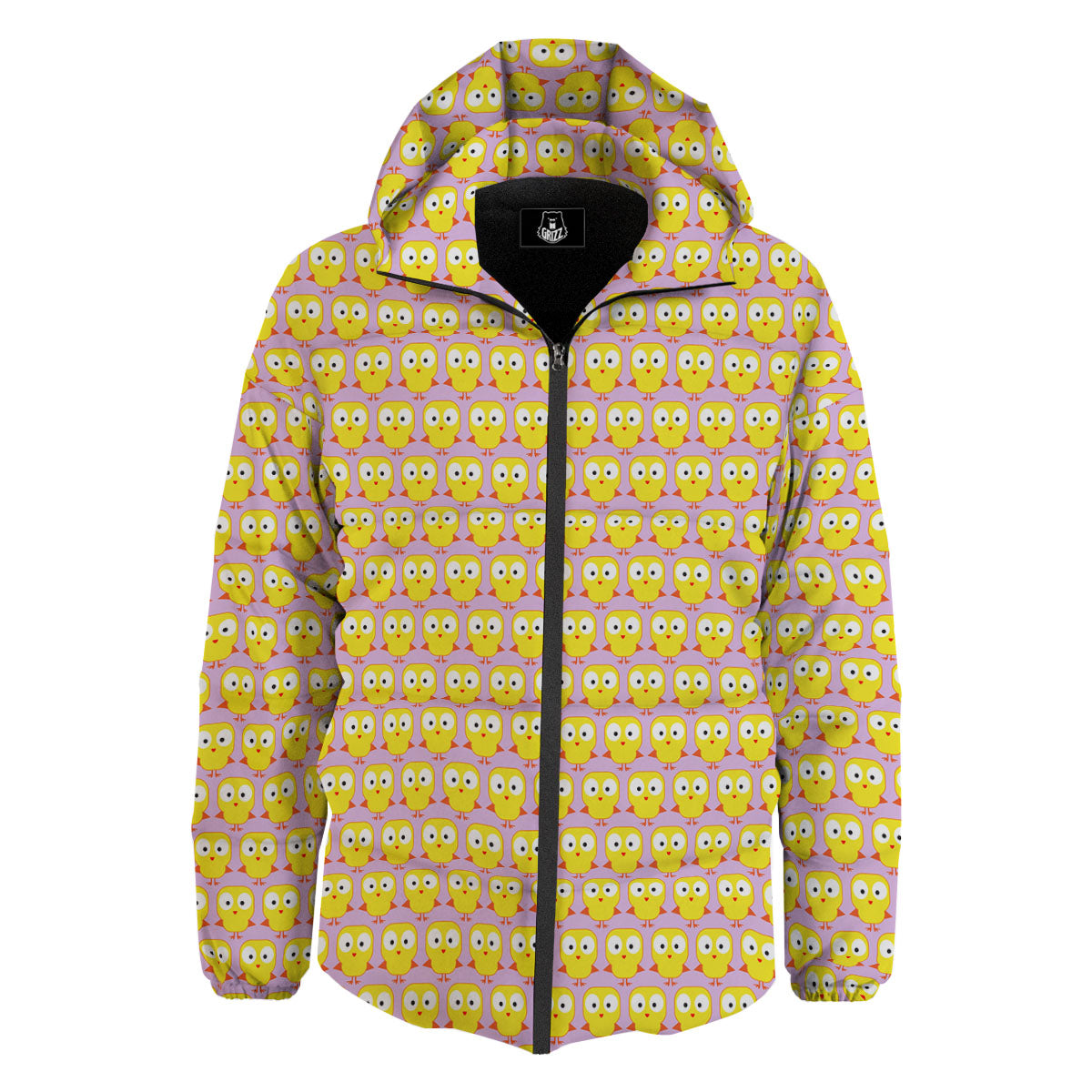 Emoji Chicken Love Print Pattern Down Jacket-grizzshop