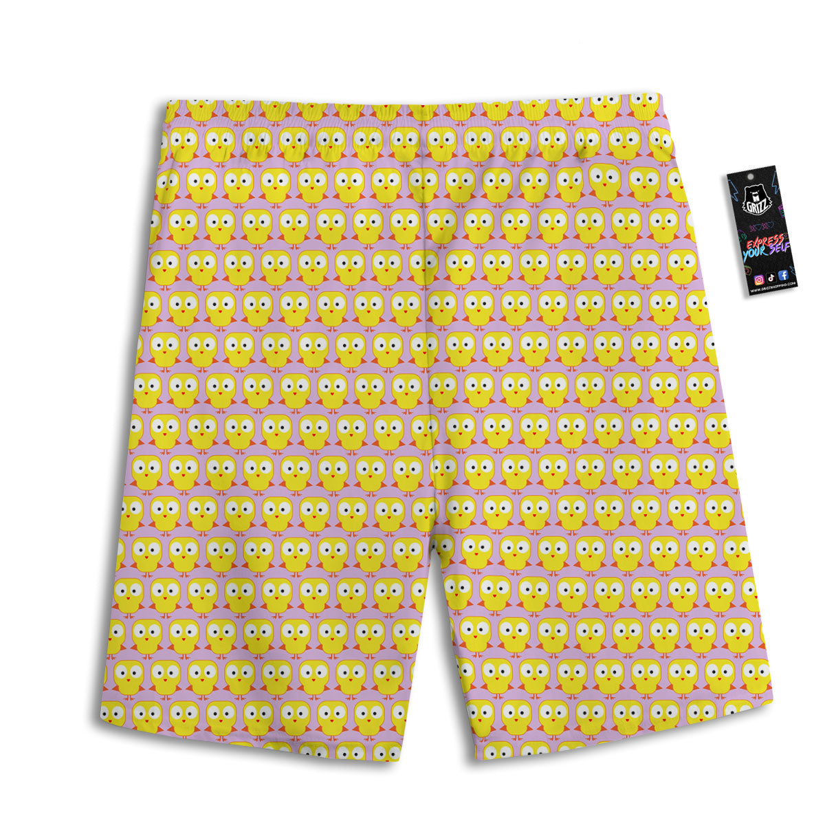 Emoji Chicken Love Print Pattern Men's Athletic Shorts