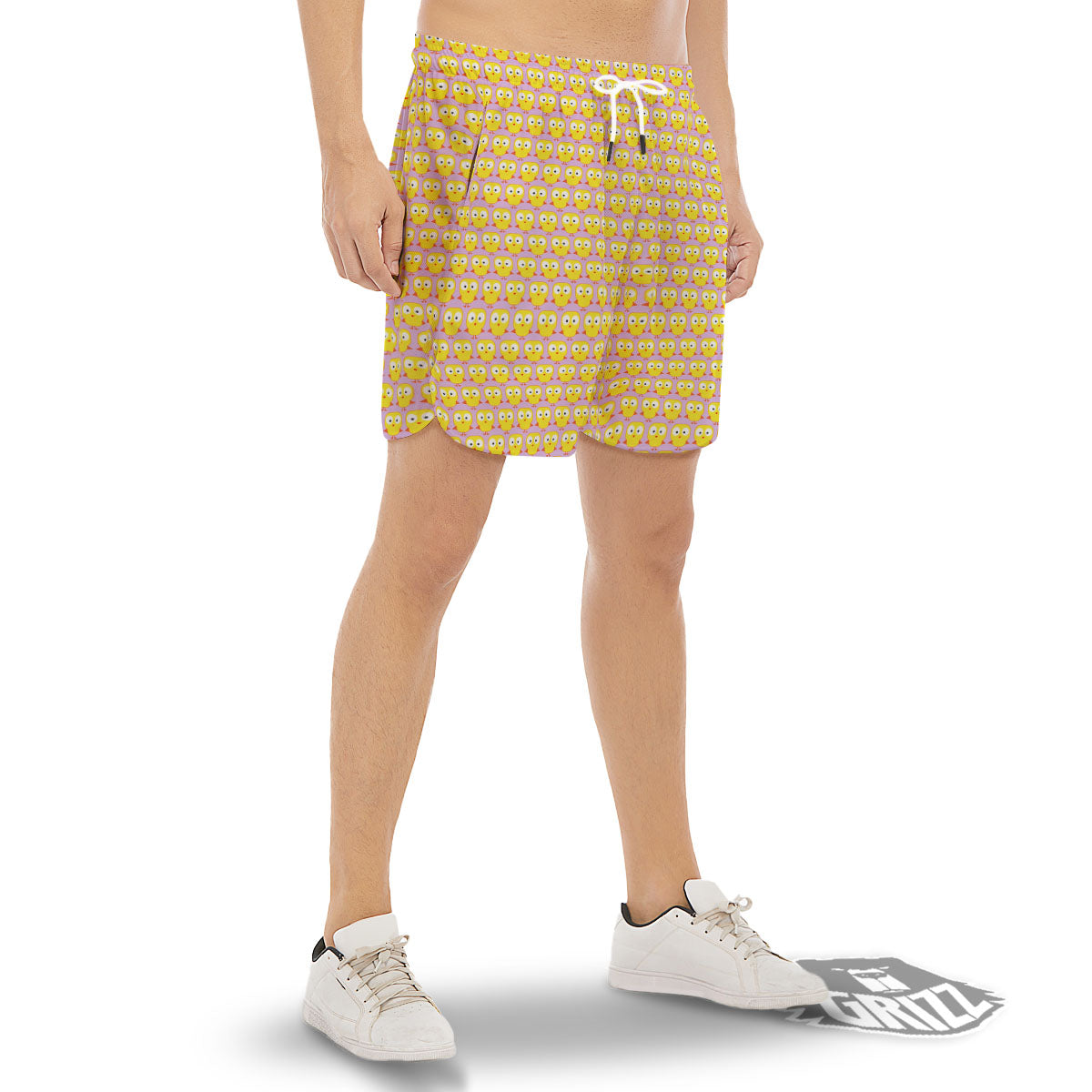 Emoji Chicken Love Print Pattern Men's Gym Shorts-grizzshop