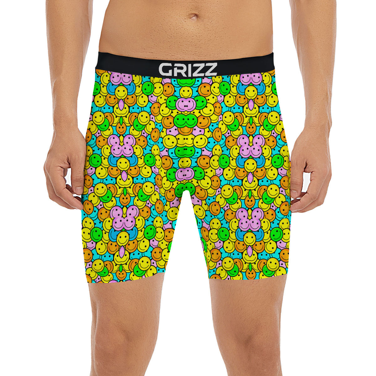 Emoji Colorful Print Pattern Boxer Briefs-grizzshop