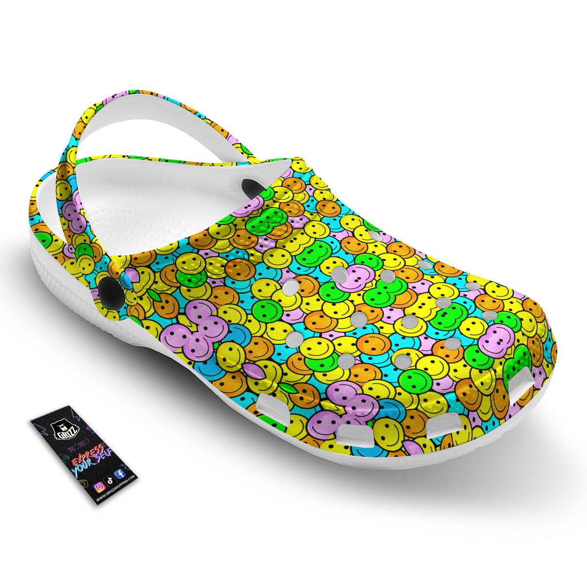 Emoji Colorful Print Pattern Clog-grizzshop