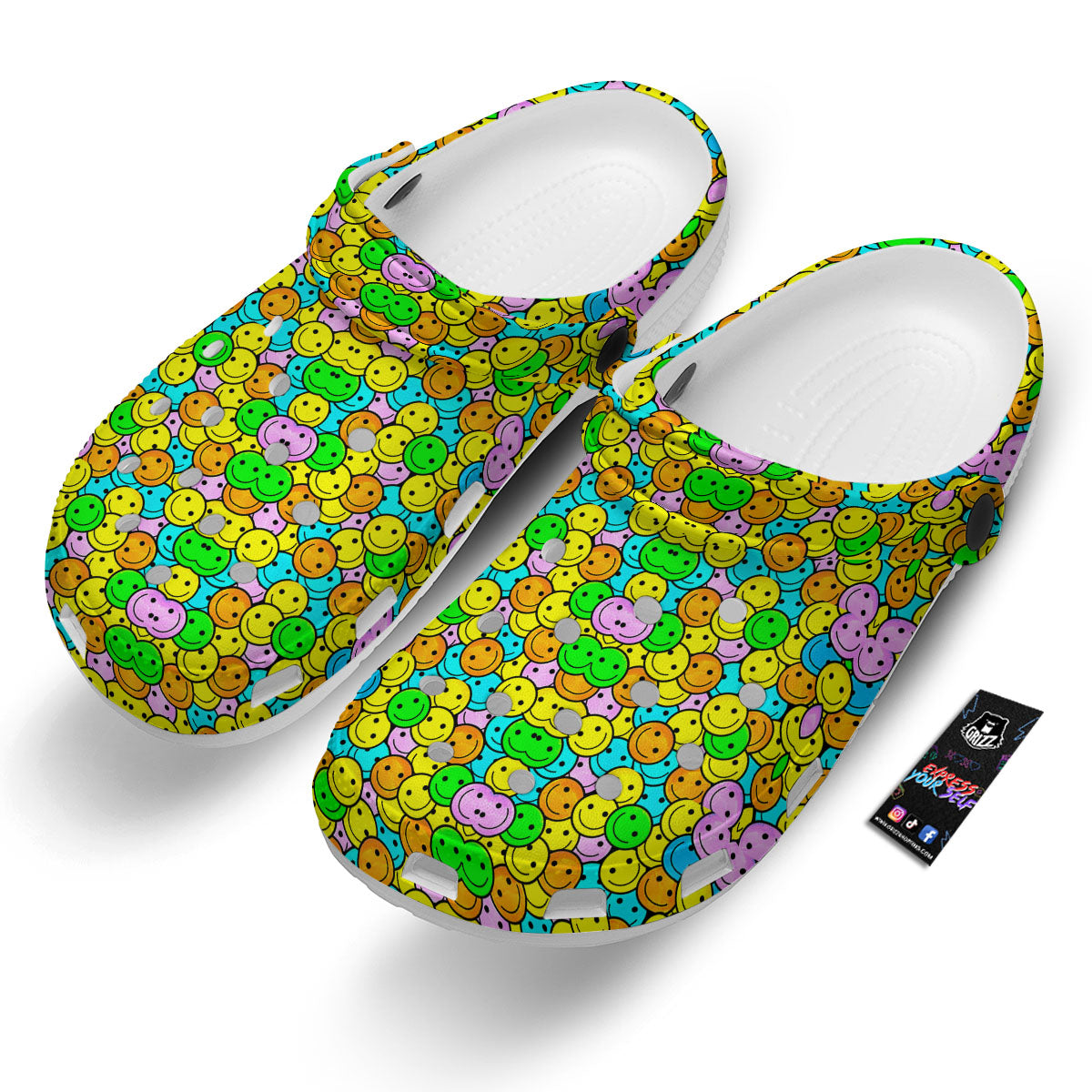 Emoji Colorful Print Pattern Clog-grizzshop