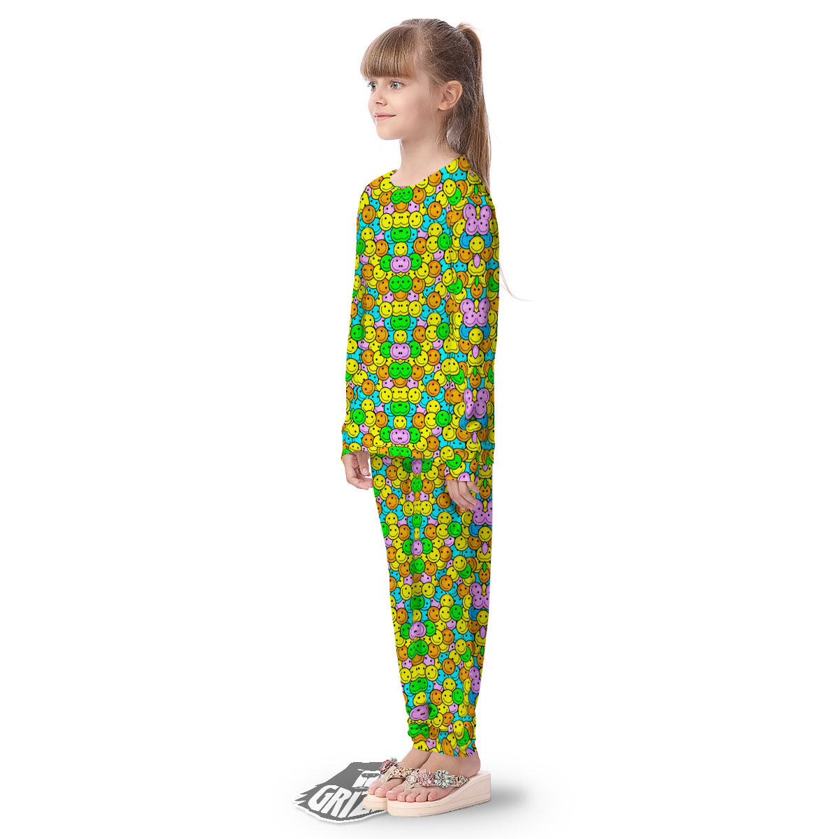 Emoji Colorful Print Pattern Kid's Pajamas-grizzshop