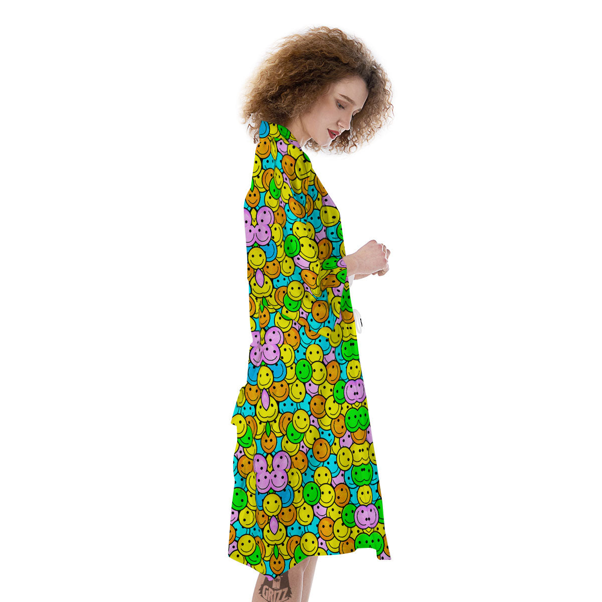 Emoji Colorful Print Pattern Kimono-grizzshop
