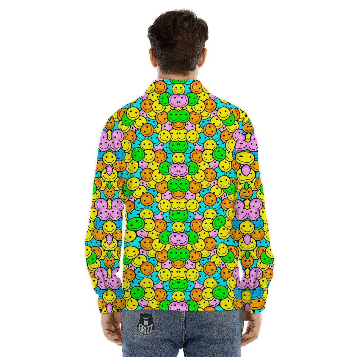Emoji Colorful Print Pattern Men's Dress Shirts-grizzshop