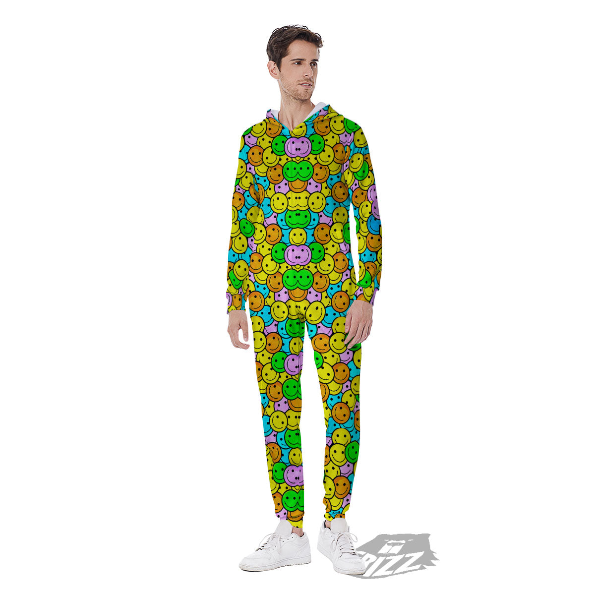 Emoji Colorful Print Pattern Men's Jumpsuit-grizzshop