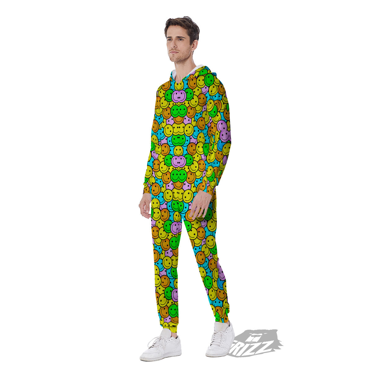 Emoji Colorful Print Pattern Men's Jumpsuit-grizzshop