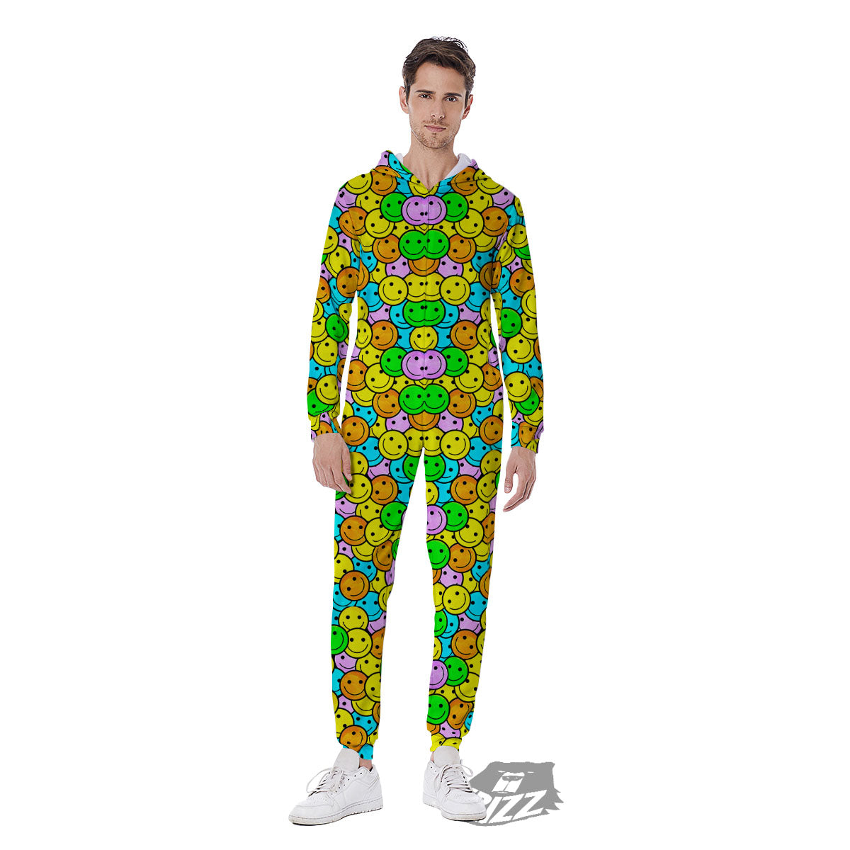 Emoji Colorful Print Pattern Men's Jumpsuit-grizzshop