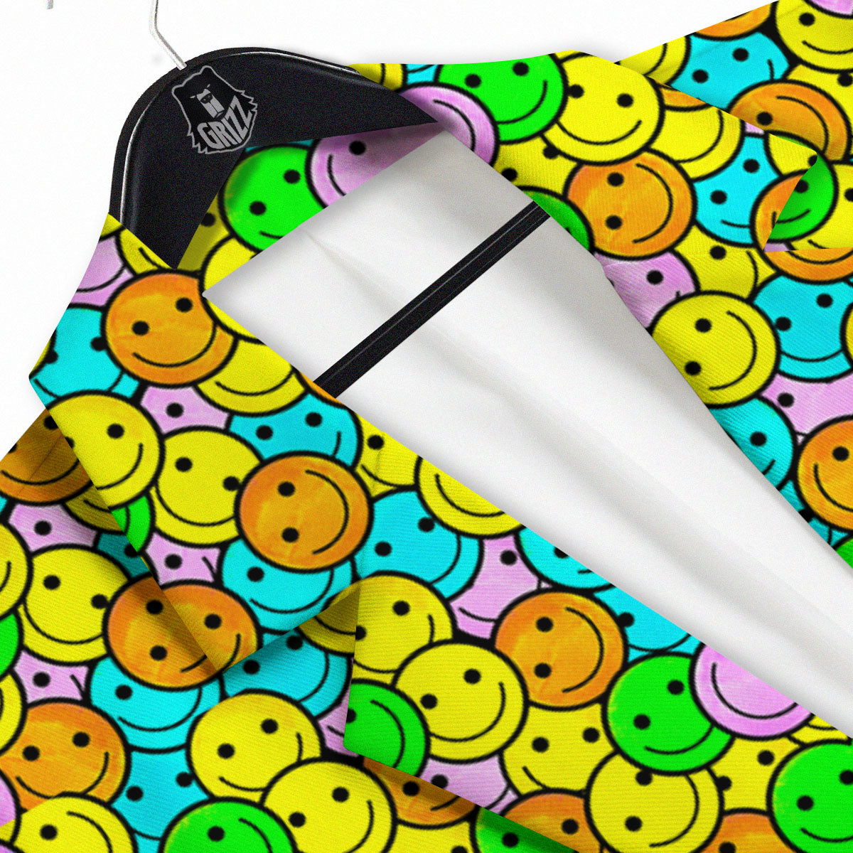 Emoji Colorful Print Pattern Men's Sport Coat-grizzshop