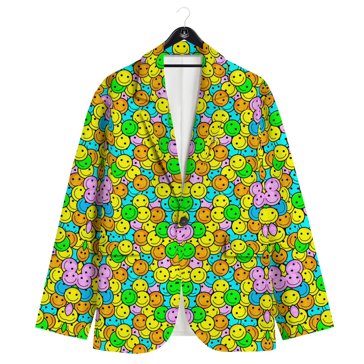 Emoji Colorful Print Pattern Men's Sport Coat-grizzshop