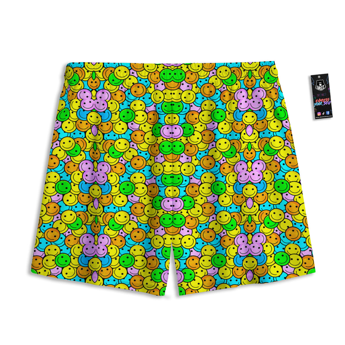 Floral Geometric Print Mesh Shorts