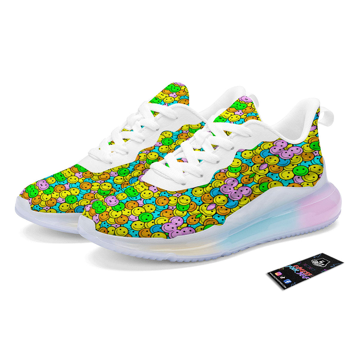 Emoji Colorful Print Pattern Running Sneakers-grizzshop