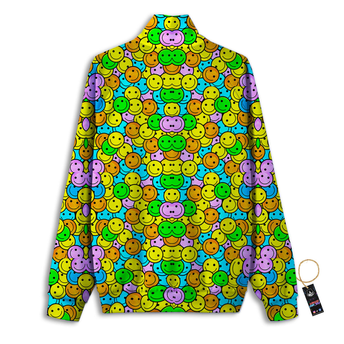 Emoji Colorful Print Pattern Track Jacket-grizzshop