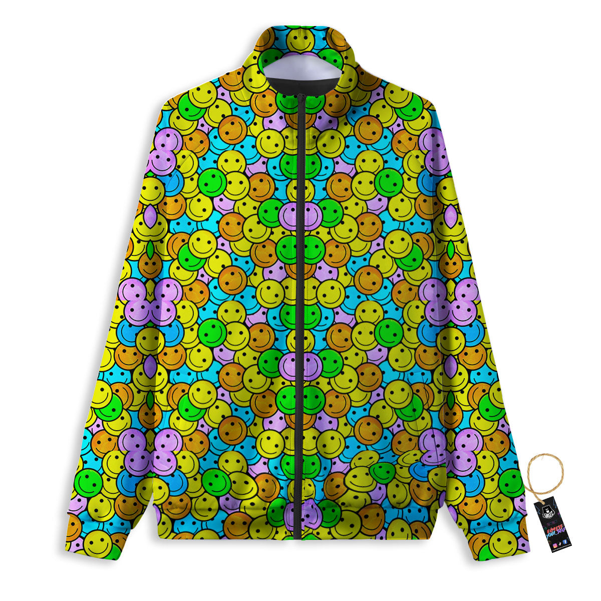 Emoji Colorful Print Pattern Track Jacket-grizzshop
