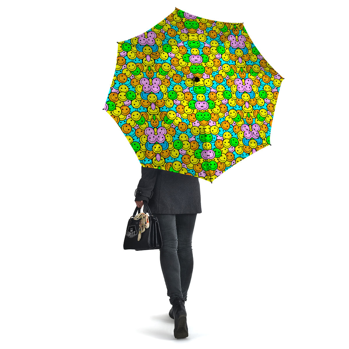 Emoji Colorful Print Pattern Umbrella-grizzshop