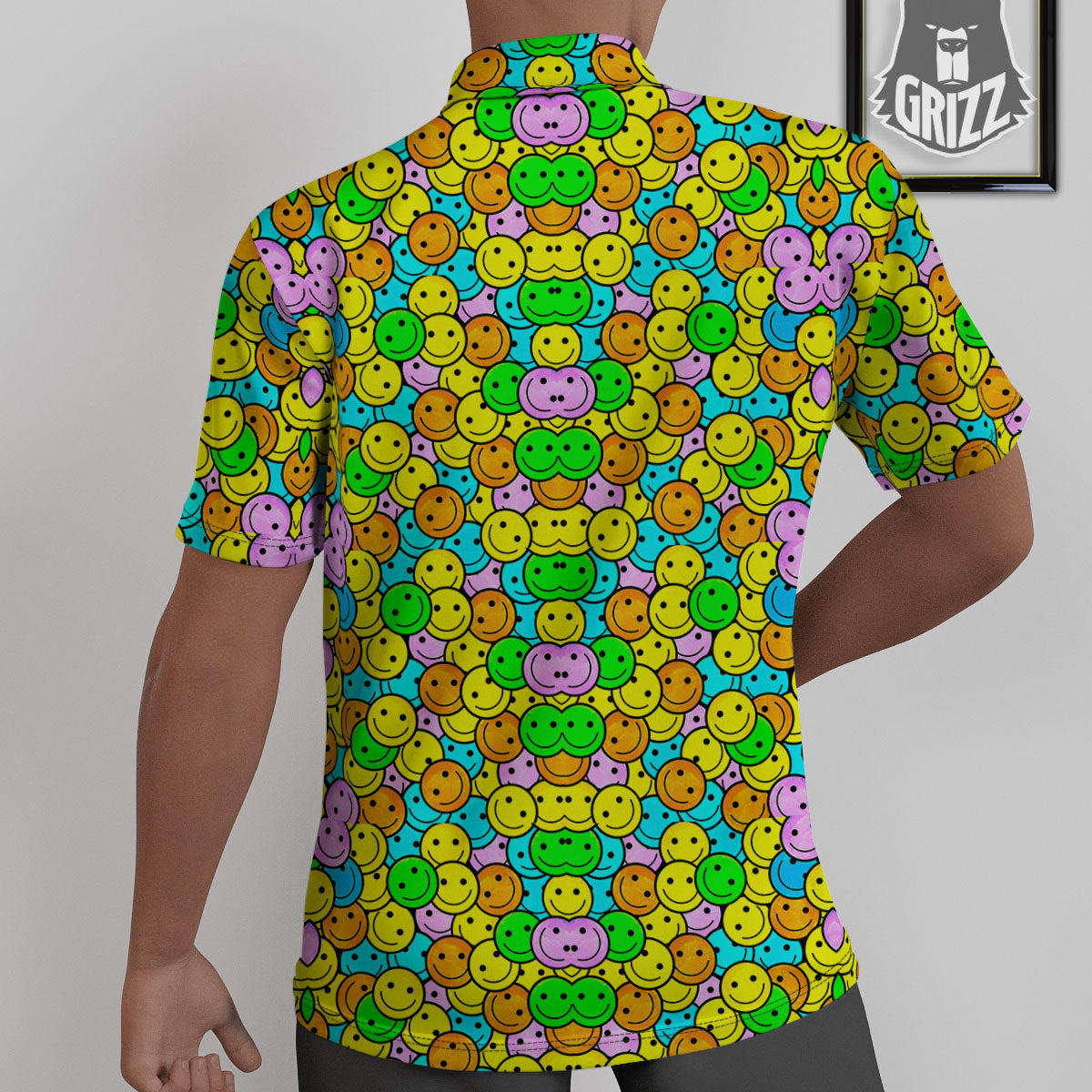 Emoji Colorful Print Pattern Untucked Shirts-grizzshop