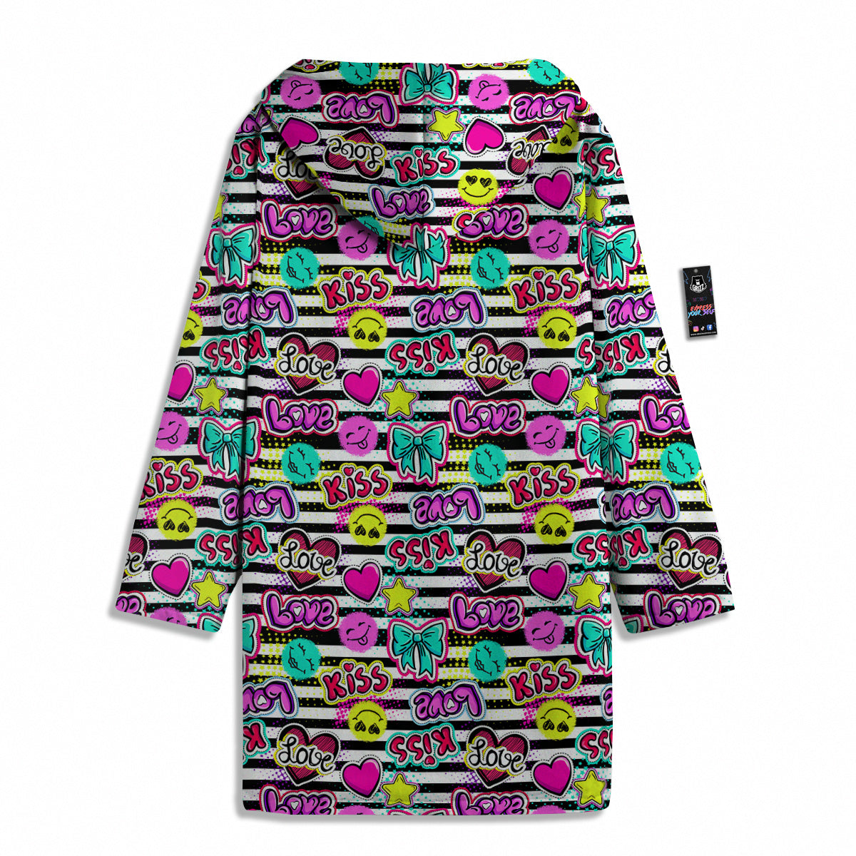 Emoji Comics Stripe Print Pattern Men's Windbreaker Jacket-grizzshop