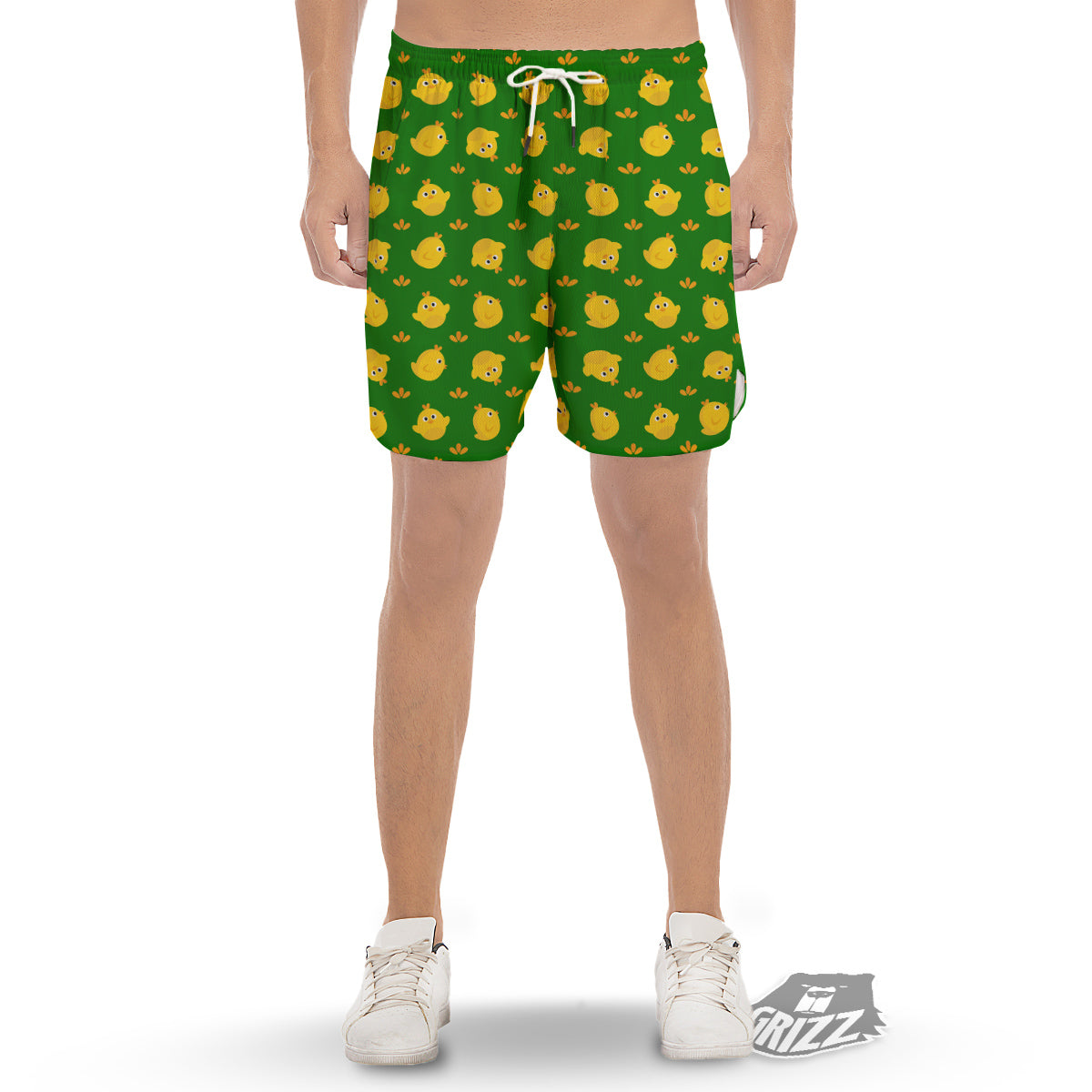 Emoji Cute Chicken Print Pattern Men's Gym Shorts-grizzshop