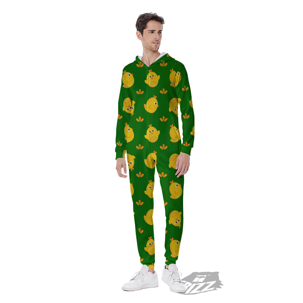 Emoji Cute Chicken Print Pattern Men's Jumpsuit-grizzshop