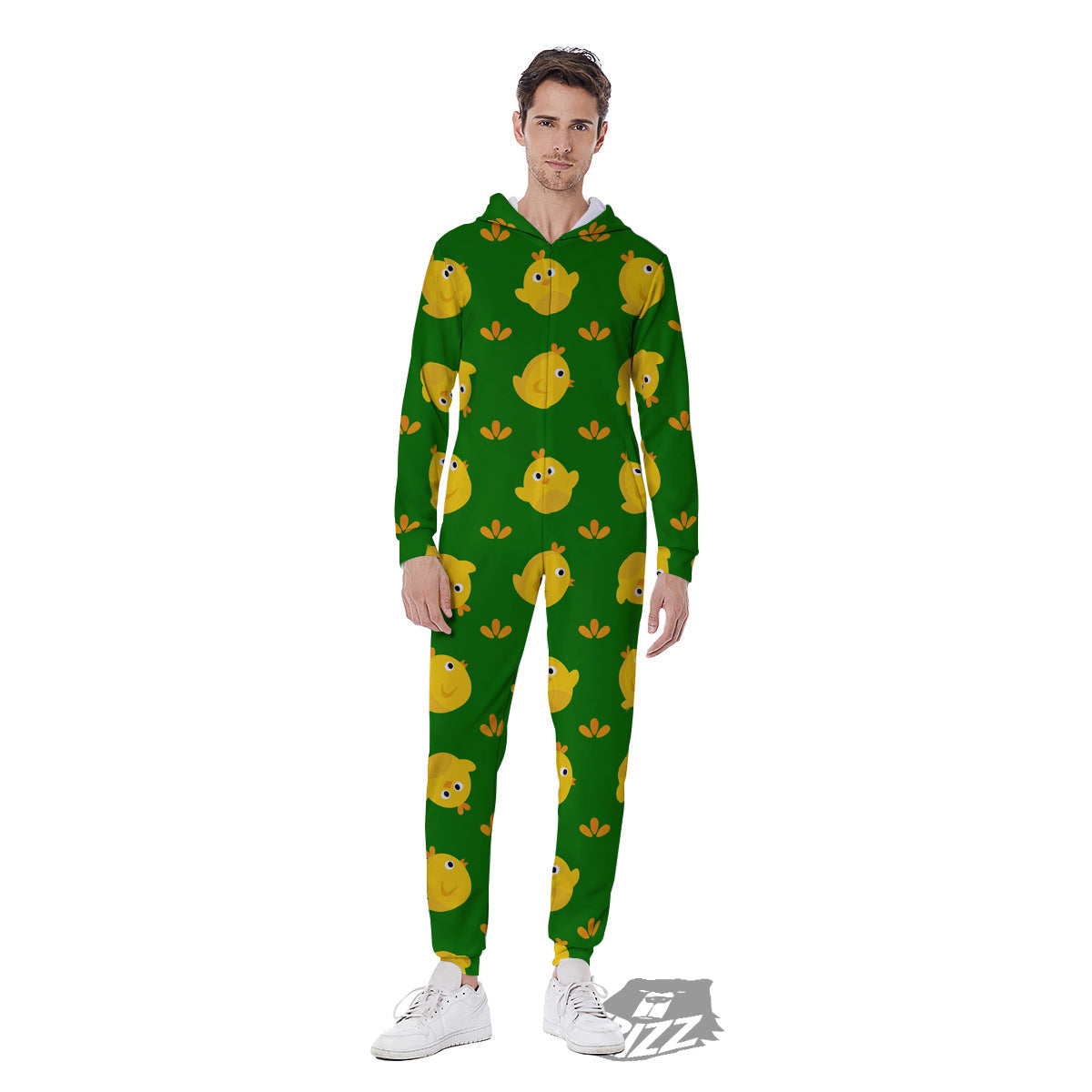 Emoji Cute Chicken Print Pattern Men's Jumpsuit-grizzshop
