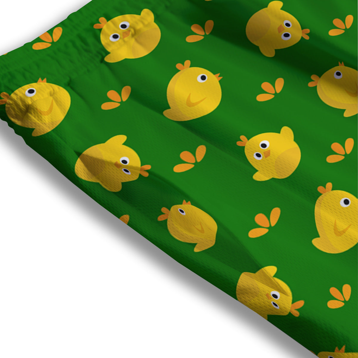 Emoji Cute Chicken Print Pattern Mesh Shorts
