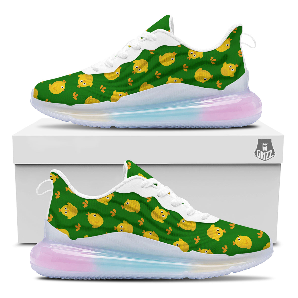 Emoji Cute Chicken Print Pattern Running Sneakers-grizzshop