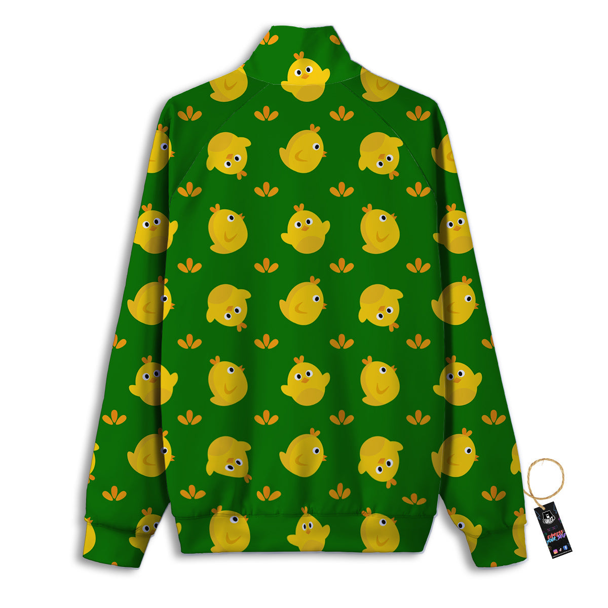 Emoji Cute Chicken Print Pattern Track Jacket-grizzshop