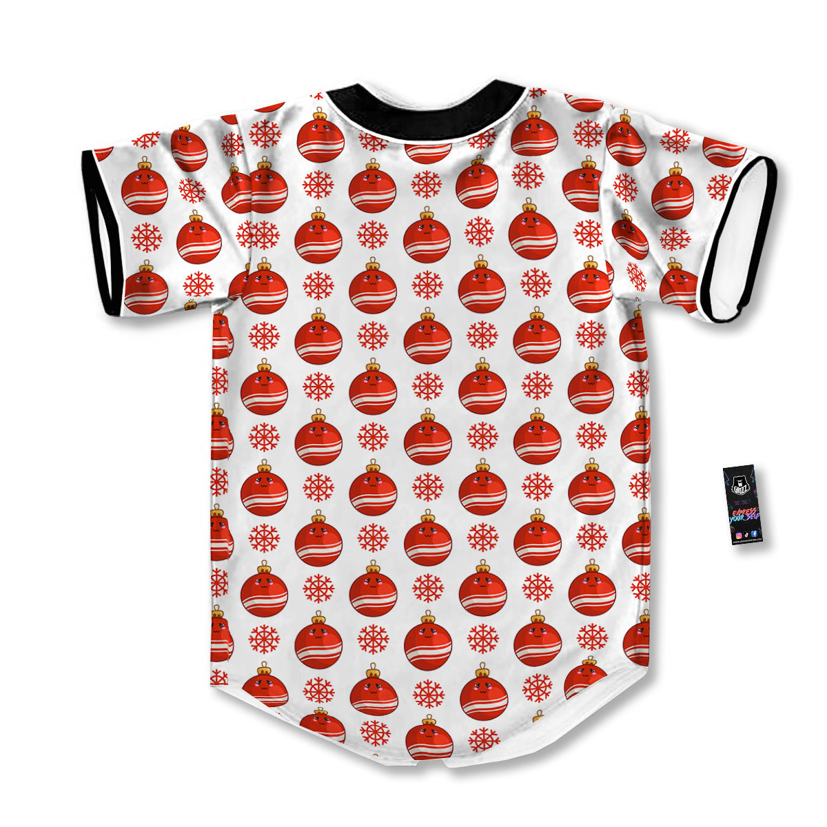 Emoji Cute Christmas Print Pattern Baseball Jersey-grizzshop