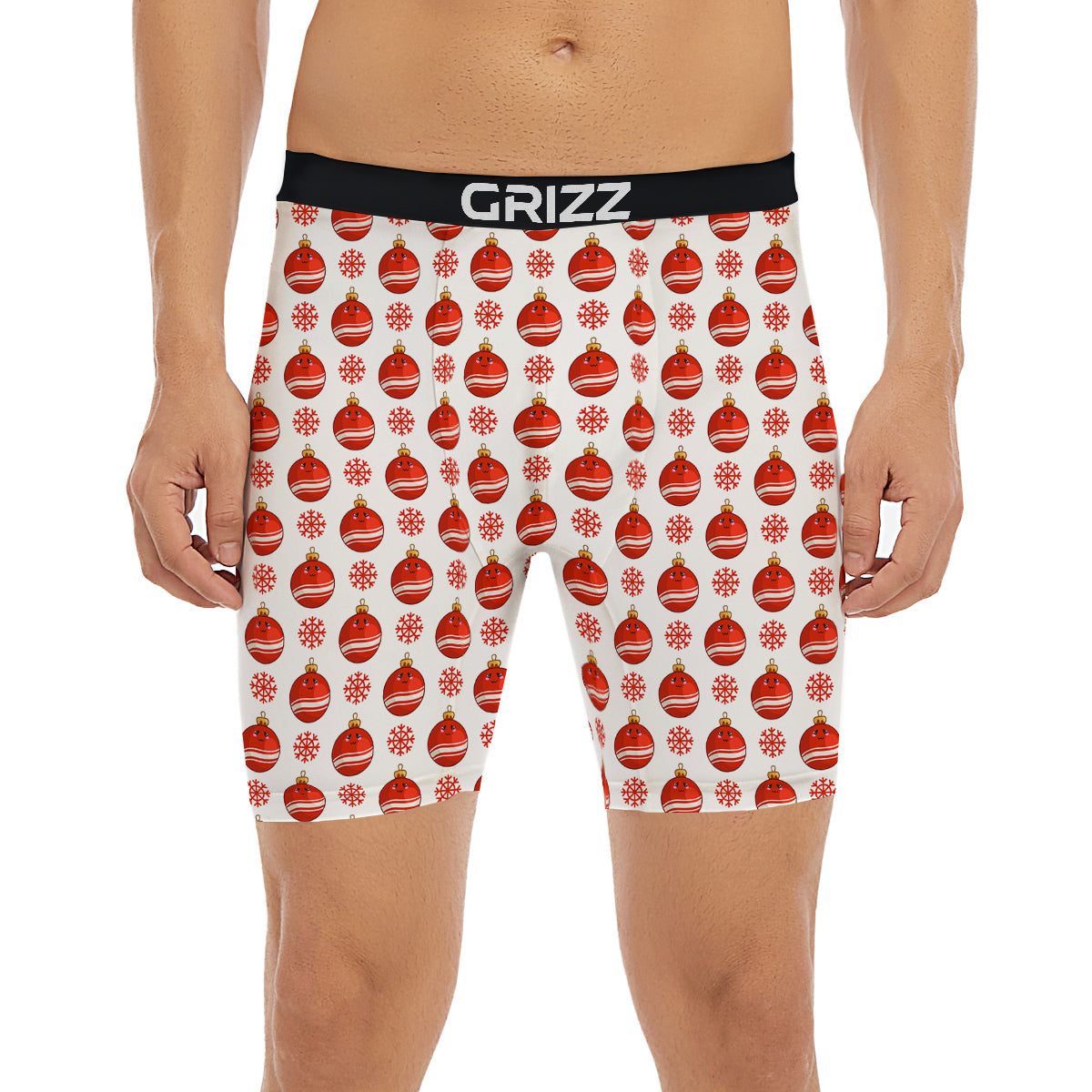 Emoji Cute Christmas Print Pattern Boxer Briefs-grizzshop
