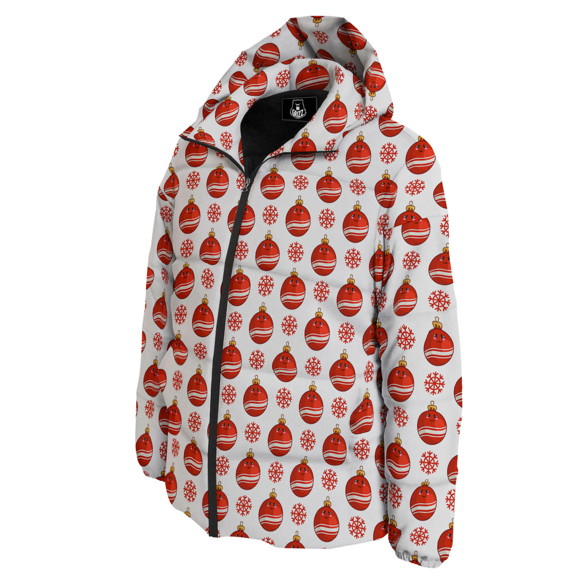 Emoji Cute Christmas Print Pattern Down Jacket-grizzshop