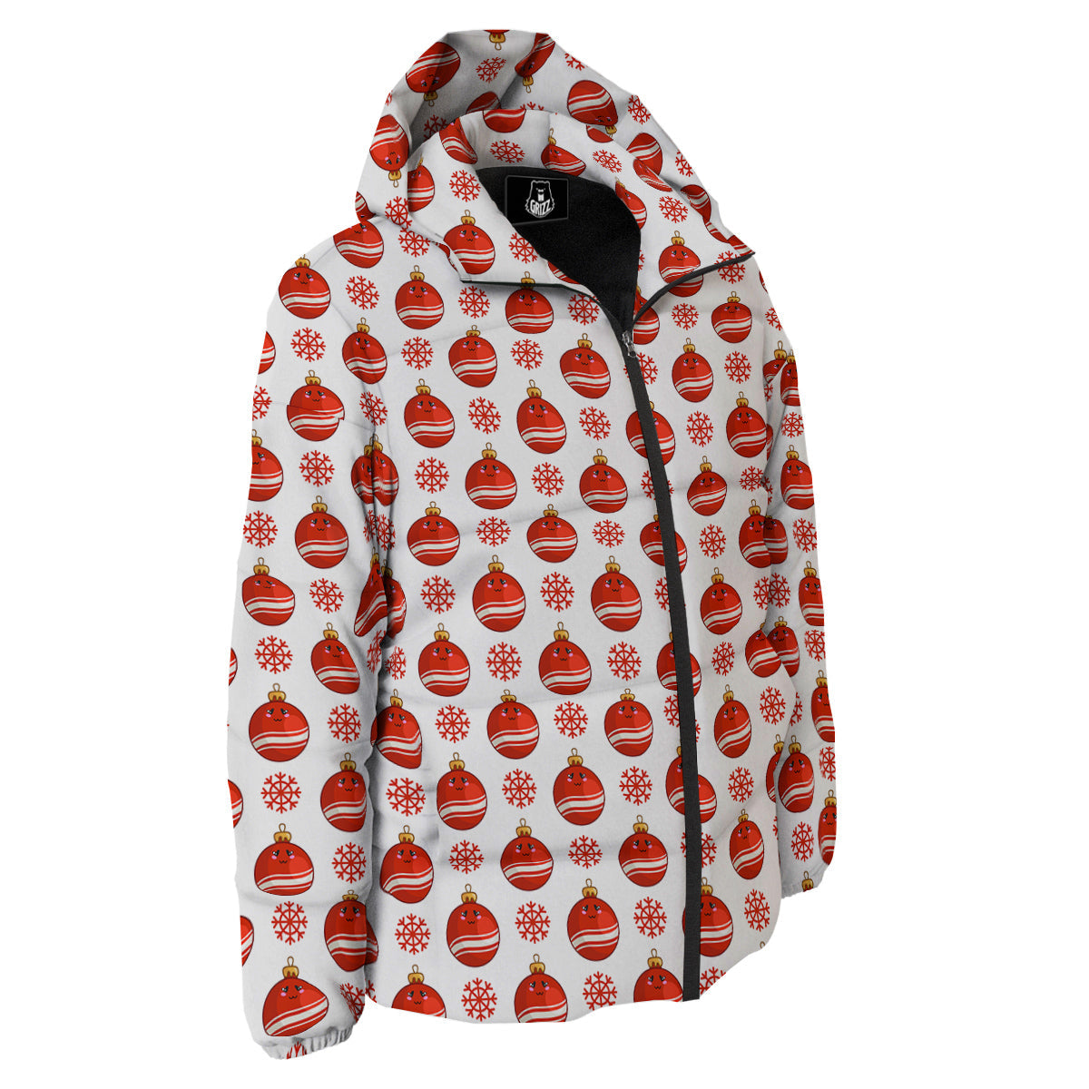 Emoji Cute Christmas Print Pattern Down Jacket-grizzshop