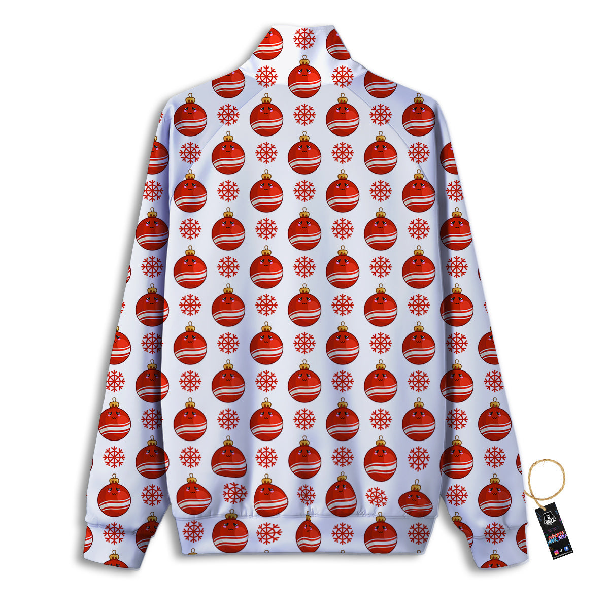 Emoji Cute Christmas Print Pattern Track Jacket-grizzshop
