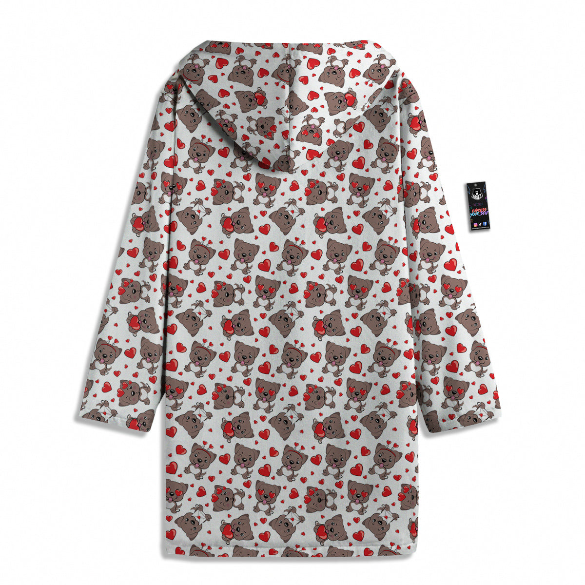 Emoji Cute Dog Print Pattern Men's Windbreaker Jacket-grizzshop