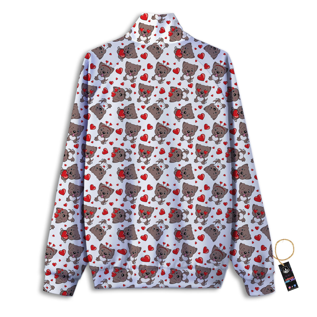 Emoji Cute Dog Print Pattern Track Jacket-grizzshop