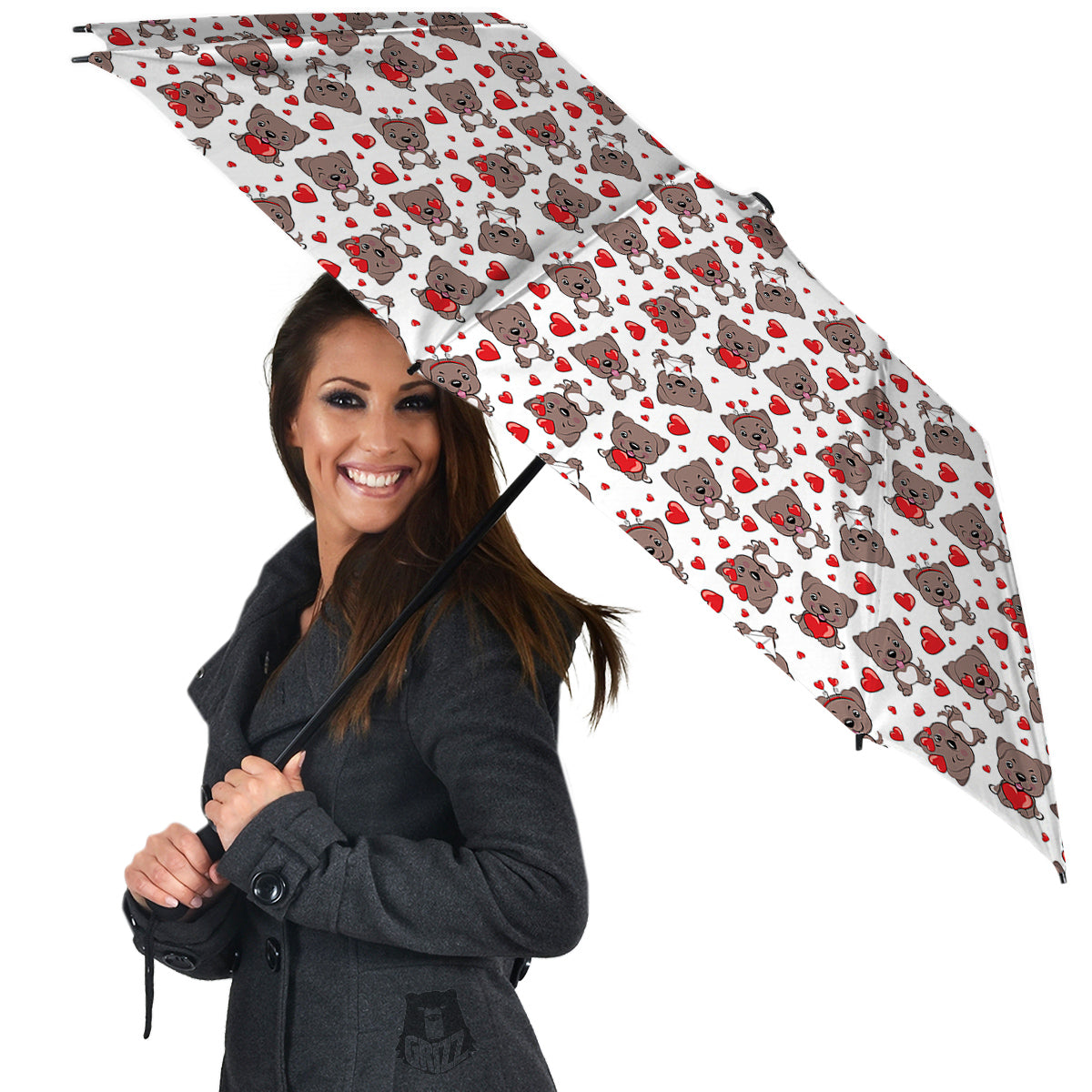 Emoji Cute Dog Print Pattern Umbrella-grizzshop