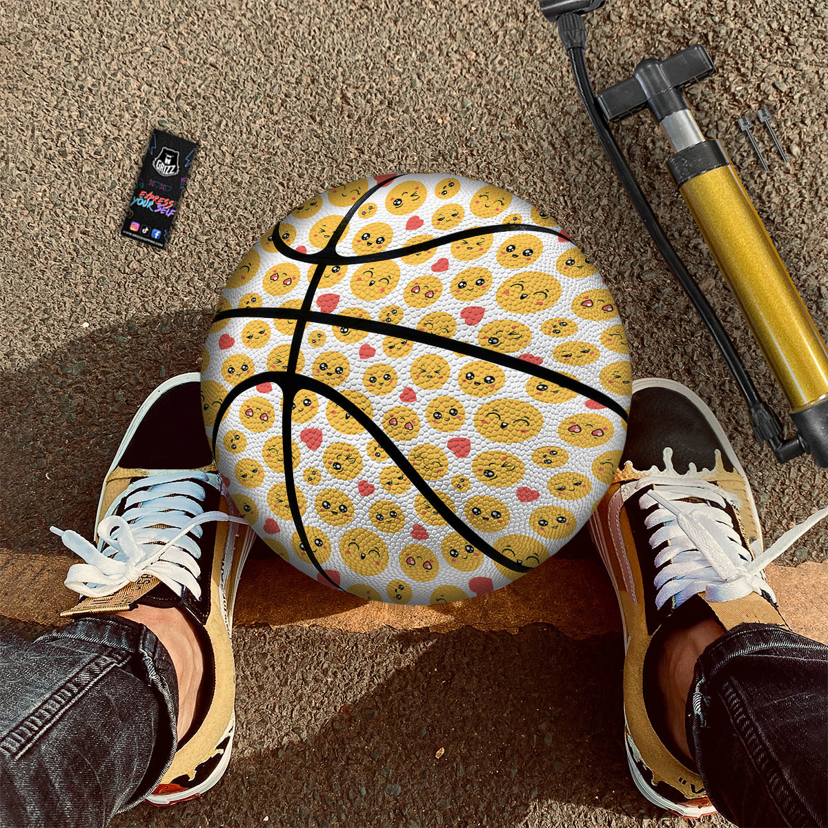 Emoji Cute Print Pattern Basketball-grizzshop