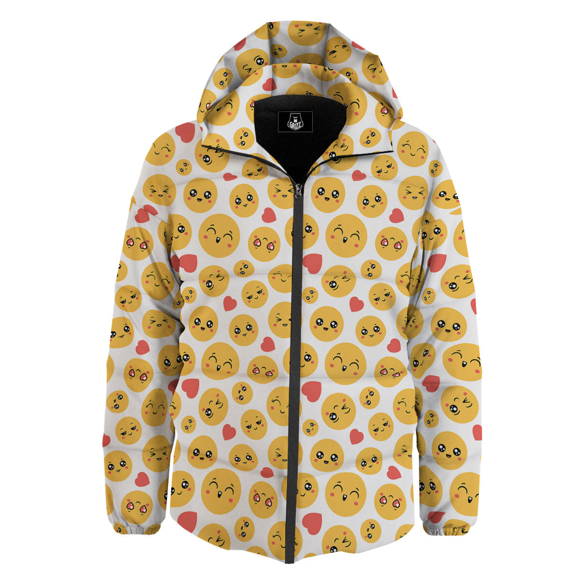 Emoji Cute Print Pattern Down Jacket-grizzshop