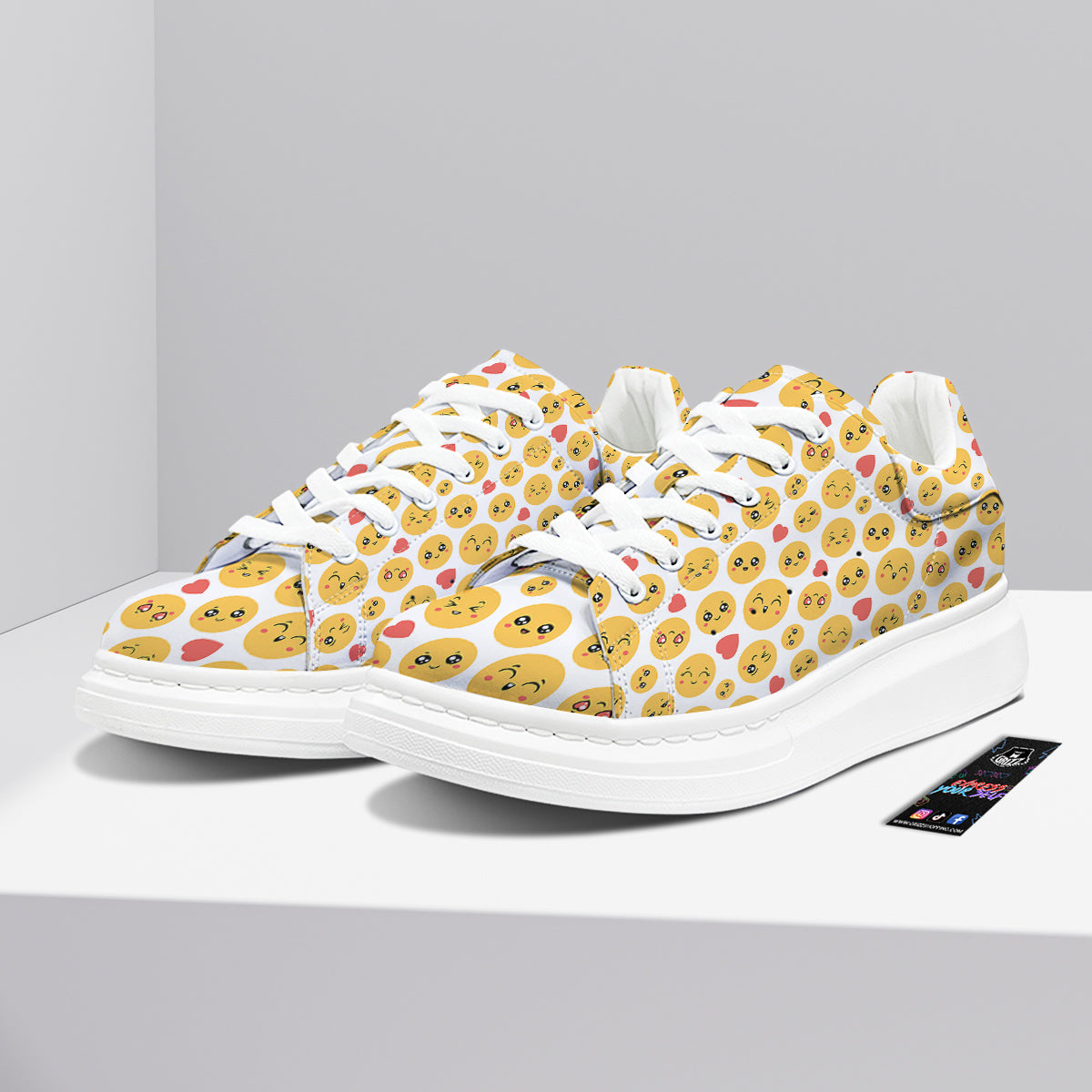 Emoji Cute Print Pattern Platform Shoes-grizzshop