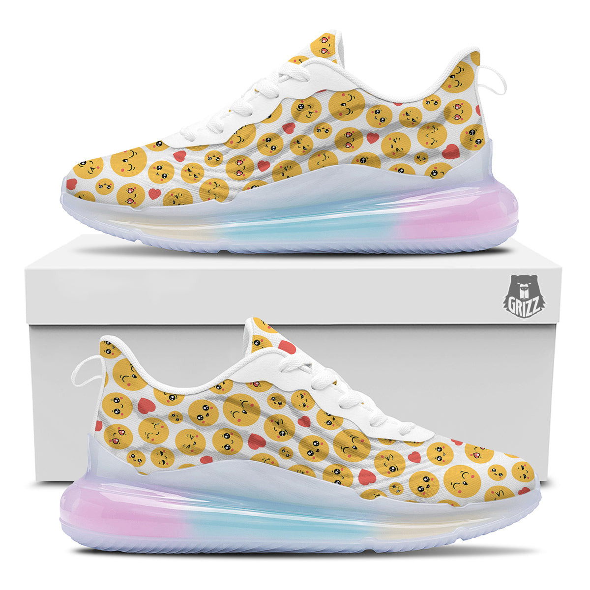 Emoji Cute Print Pattern Running Sneakers-grizzshop