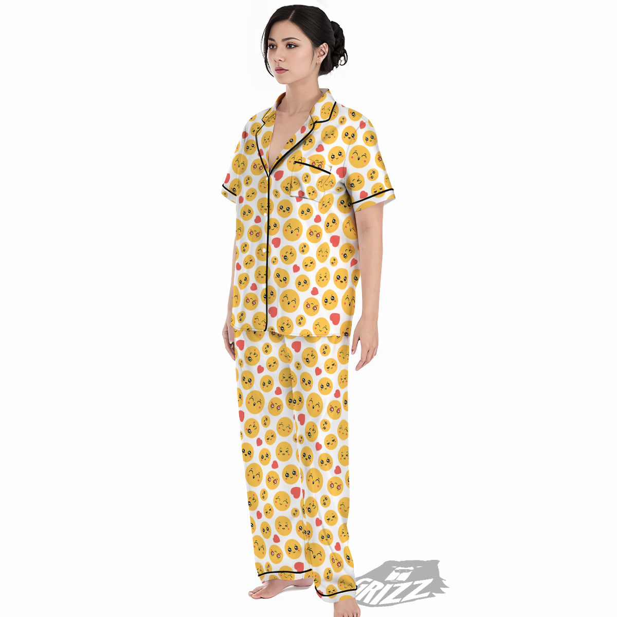 Emoji Cute Print Pattern Women's Pajamas Set-grizzshop
