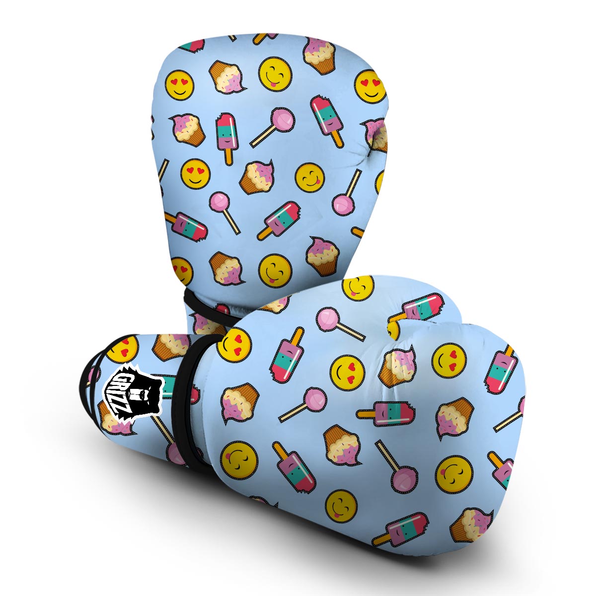 Emoji Dessert Pattern Print Boxing Gloves-grizzshop