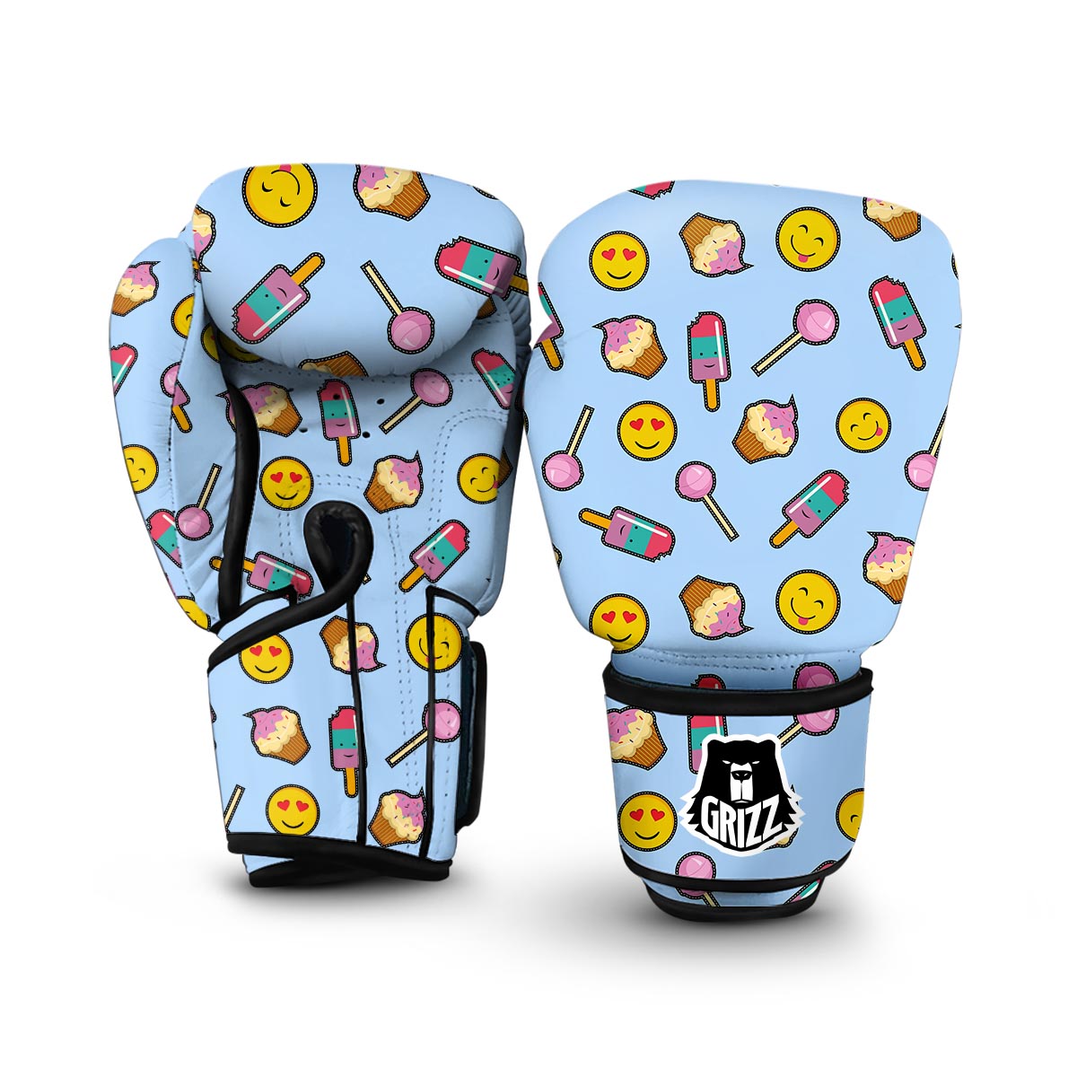 Emoji Dessert Pattern Print Boxing Gloves-grizzshop