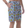 Emoji Dessert Pattern Print Men's Shorts-grizzshop