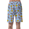 Emoji Dessert Pattern Print Men's Shorts-grizzshop