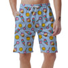 Emoji Dessert Pattern Print Men's Shorts-grizzshop