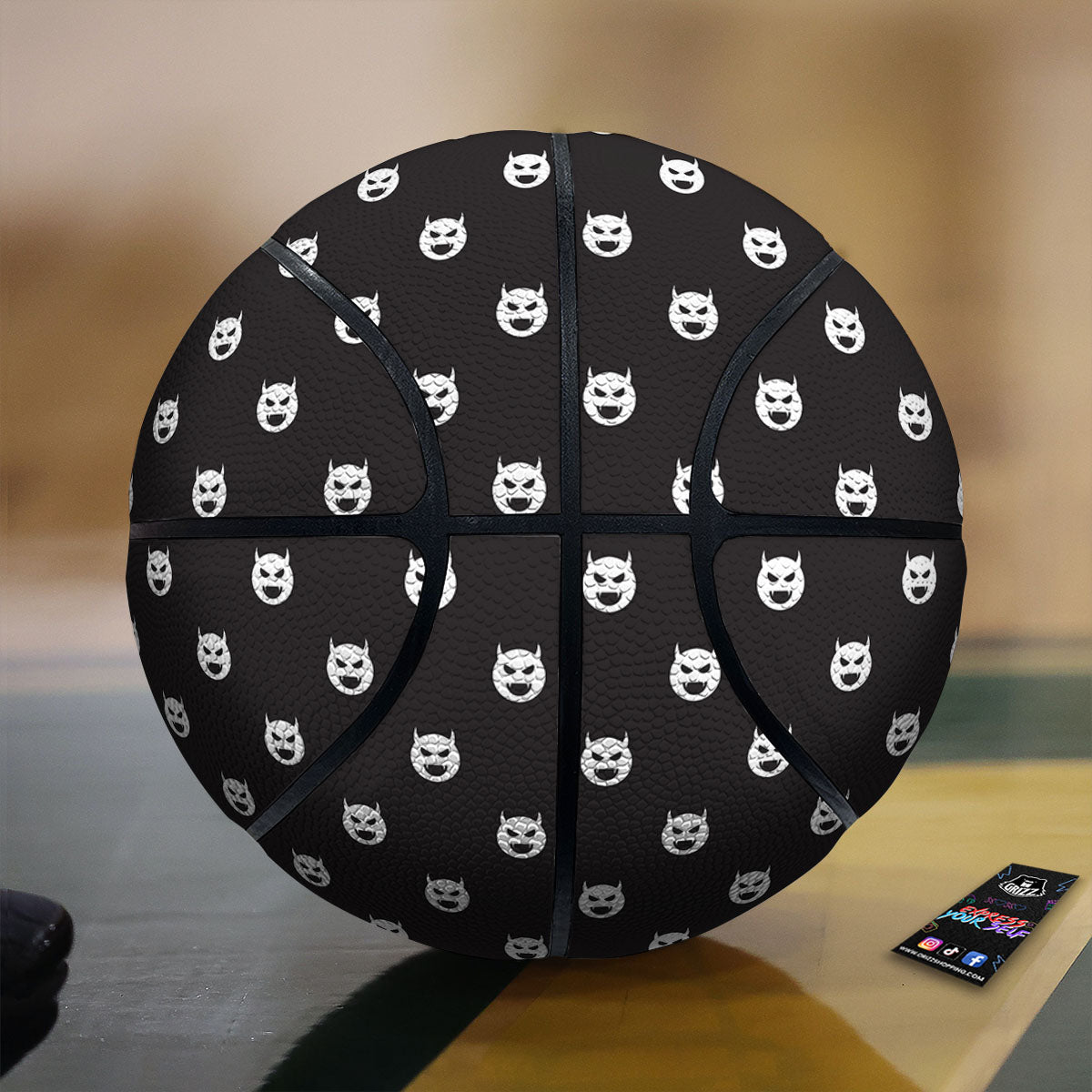 Emoji Devil Print Pattern Basketball-grizzshop